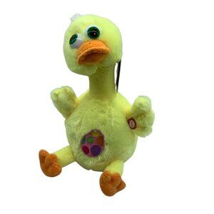 Yellow Plush Musical Spin Dance Duck Easter Egg Belly Hug & Luv NEW Stupid Cupid